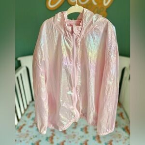 Gap girls medium pink iridescent windbreaker